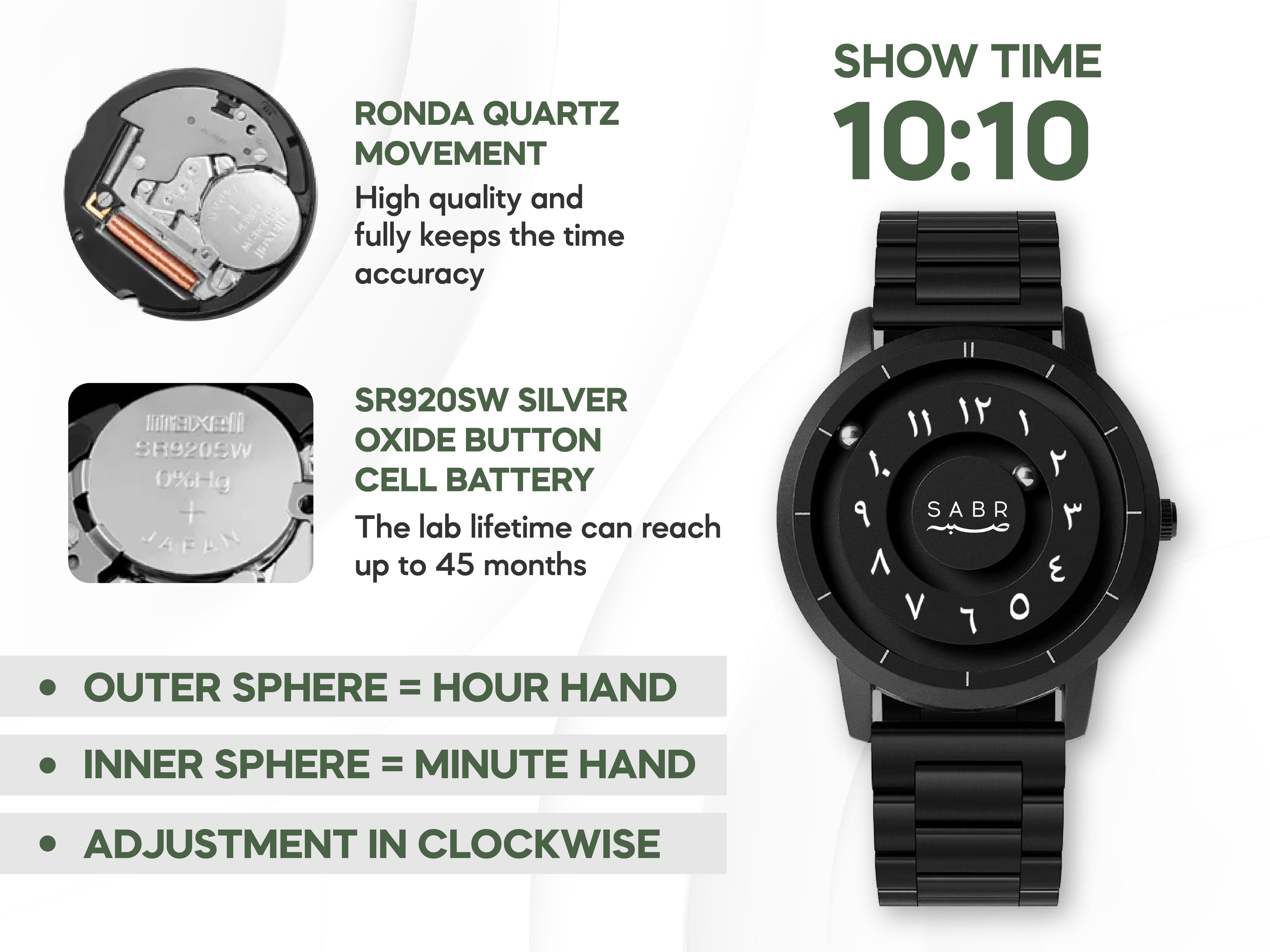 1 SABR Black Arabic Numeral Watch Men